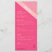 Menu Mariage rouge Rose géométrique (Devant)
