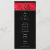 Menu Mariage Rouge Rose Noir Argent (Devant)