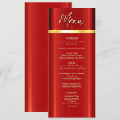 Menu Mariage rouge simple (Devant / Derrière)