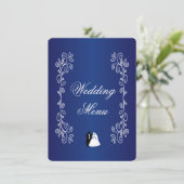 Menu mariage Royal Blue Colour Bride Groom (Debout devant)