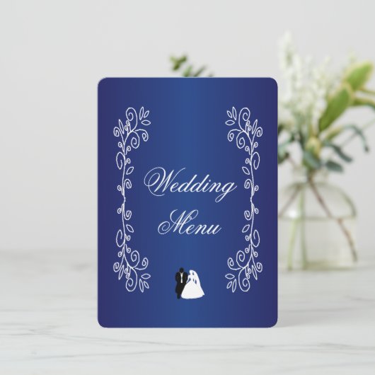 Menu mariage Royal Blue Colour Bride Groom (Debout devant)