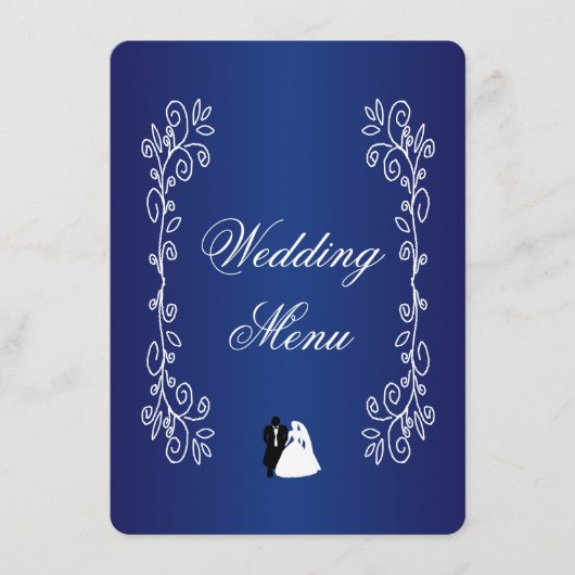 Menu mariage Royal Blue Colour Bride Groom (Devant)