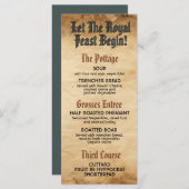 Menu Mariage royal de la Renaissance médiévale (Devant / Derrière)