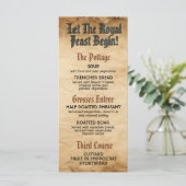 Menu Mariage royal de la Renaissance médiévale (Debout devant)