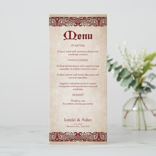 Menu Mariage royal de l'épée (Debout devant)