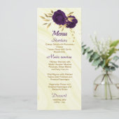 Menu mariage royal royal violet or fleuri (Debout devant)