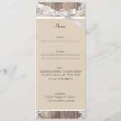 Menu Mariage Russe Beige Blanc dentelle Bois Burla (Dos)