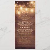 Menu Mariage Rustic Country Lights (Devant)