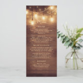 Menu Mariage Rustic Country Lights (Debout devant)