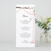 Menu Mariage Rustic Pink Drape Tree Branch (Debout devant)