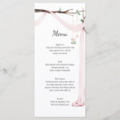 Menu Mariage Rustic Pink Drape Tree Branch (Devant)