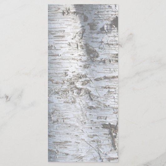 Menu Mariage Rustic Silver Birch Tree (Dos)