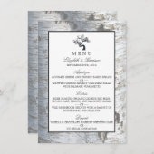 Menu Mariage Rustic Silver Birch Tree (Devant / Derrière)