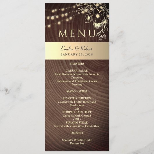 Menu Mariage rustique (Devant)