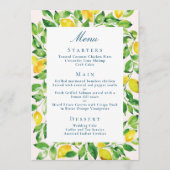 Menu Mariage rustique au citron et au feuillage (Devant)