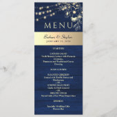 Menu Mariage rustique bleu marine (Devant)