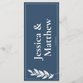 Menu Mariage rustique chic gris ardoise (Dos)