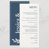 Menu Mariage rustique chic gris ardoise (Devant / Derrière)