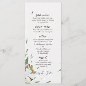 Menu Mariage rustique Cotton Greenery (Devant)
