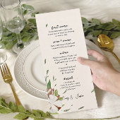 Menu Mariage rustique Cotton Greenery