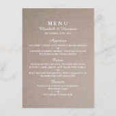 Menu Mariage Rustique Country Kraft (Devant)