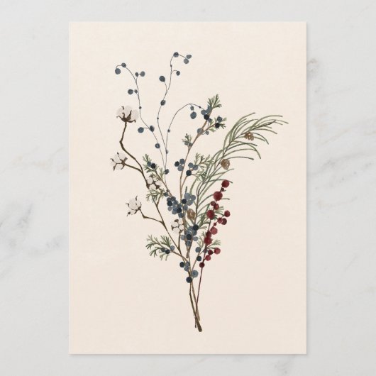 Menu Mariage Rustique de baies d'hiver et de crème de p (Dos)