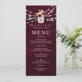 Menu Mariage Rustique de Bourgogne en Bois (Debout devant)