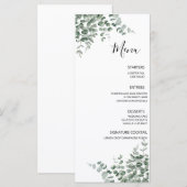 Menu Mariage Rustique de Verdure d'Eucalyptus (Devant / Derrière)