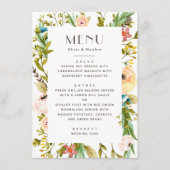 Menu Mariage rustique d'été à la florale verdoyante aqu (Devant)