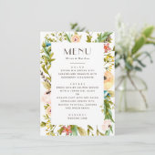 Menu Mariage rustique d'été à la florale verdoyante aqu (Debout devant)