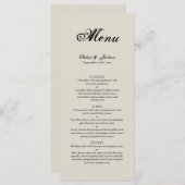 Menu Mariage rustique élégant (Devant / Derrière)