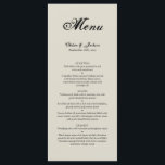 Menu Mariage rustique élégant<br><div class="desc">Un élégant menu rustique simple et mariage.</div>