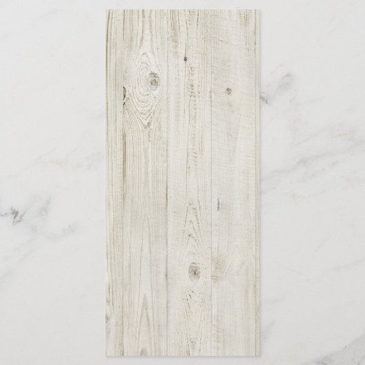 Menu Mariage Rustique en bois clair (Dos)