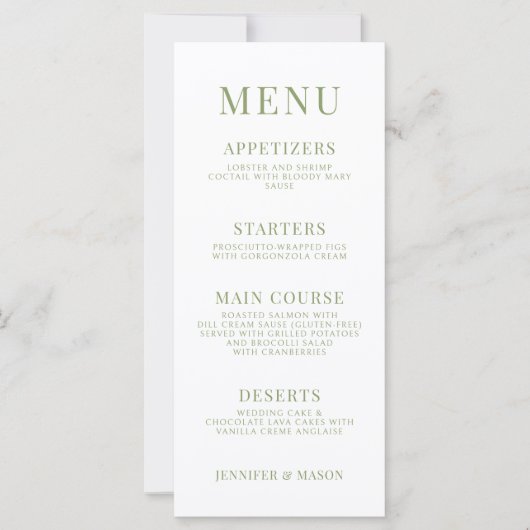 Menu mariage rustique fleur sauvage coloré (Devant)