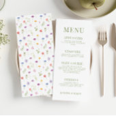 Menu mariage rustique fleur sauvage coloré