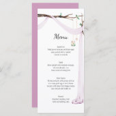 Menu Mariage Rustique Lilac Drape Tree Branch (Devant / Derrière)