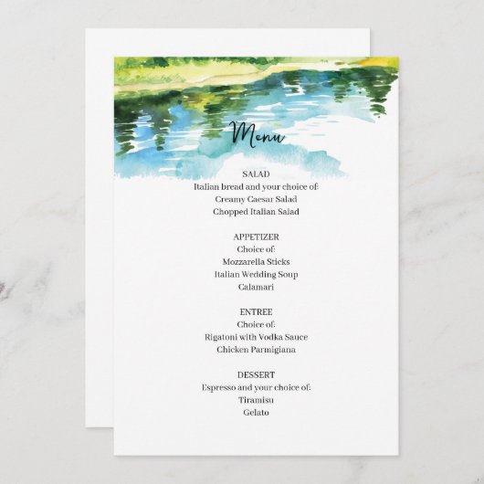Menu Mariage Rustique Mountain (Devant / Derrière)