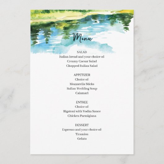 Menu Mariage Rustique Mountain (Devant)