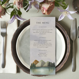 Menu Mariage Rustique Mountain & Lake Evergreen