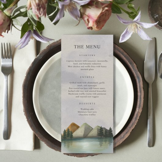 Menu Mariage Rustique Mountain & Lake Evergreen