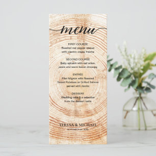 Menu Mariage Rustique Personnalisé Automne Grain de boi