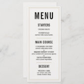 Menu Mariage rustique simple (Devant / Derrière)