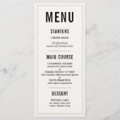 Menu Mariage rustique simple (Devant)