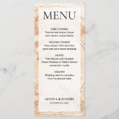 Menu Mariage rustique simple écorce bois sur arbre pers (Devant)
