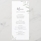 Menu Mariage rustique verdoyante minimale (Devant)