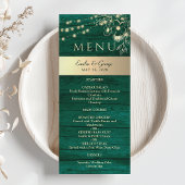 Menu Mariage rustique vert Woodland