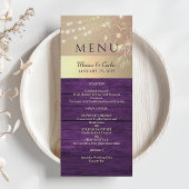 Menu Mariage rustique violet et or