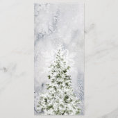 Menu Mariage Scène hivernale rustique de cabane enneigé (Dos)