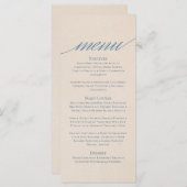 Menu Mariage Serif moderne en bleu Dusty (Devant / Derrière)