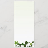 Menu Mariage Shamrock irlandais (Clover) (Dos)